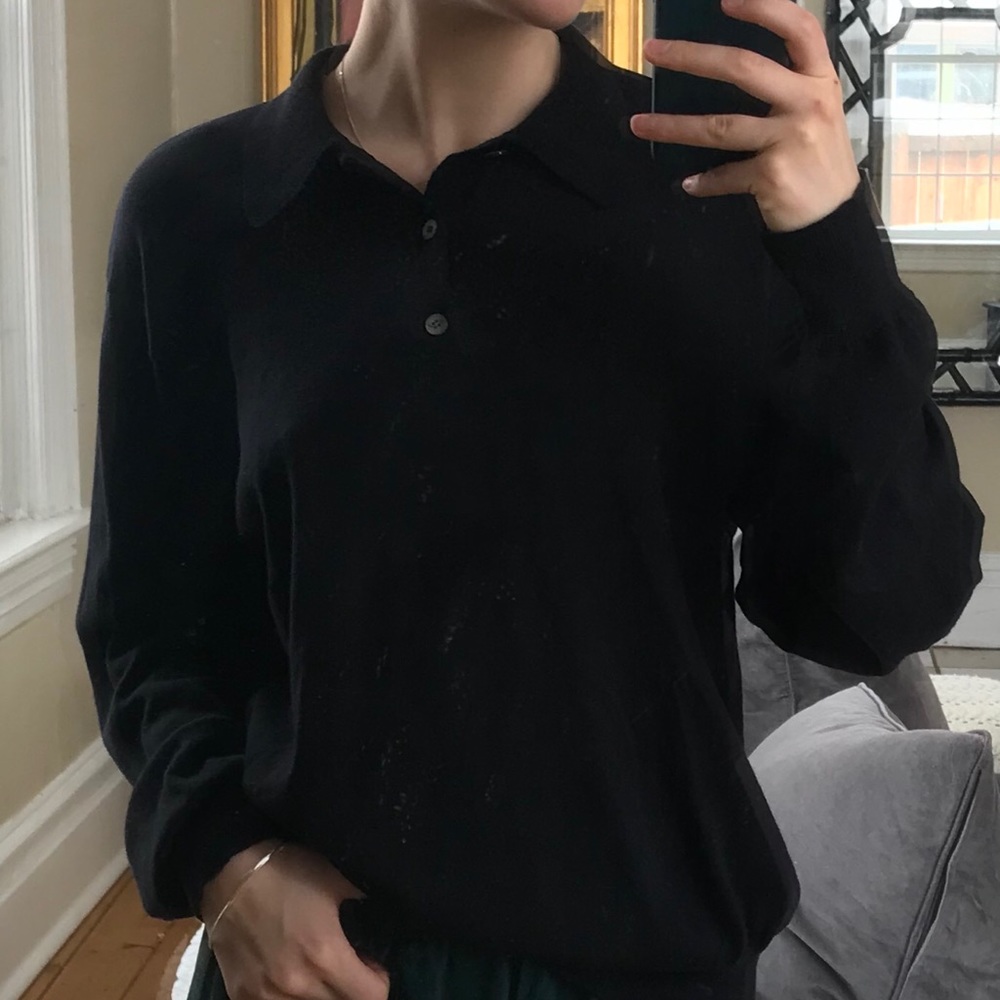 Collared Button Up Knit Shirt